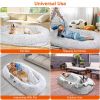 Human Size Dog Bed with Pillow Blanket 72.83x47.24x11.81in Bean Bag Bed Washable Removable Flurry Plush Cover Large Napping Human-Sized Bed For Adults