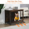 23.6"L x 20"W x 26"H Dog Crate Furniture with Cushion, Wooden Dog Crate Table, Double-Doors Dog Furniture, Dog Kennel Indoor for Small Dog, Dog House,