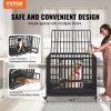VEVOR 47 Inch Heavy Duty Dog Crate, Indestructible Dog Crate, 3-Door Heavy Duty Dog Kennel for Medium to Large Dogs with Lockable Wheels and Removable