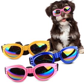 Pet Sunglasses For Dog & Cat; Foldable Dog Glasses For Outdoor; Cat Sunglasses; Pet Accessories (Color: Yellow, size: One-size)