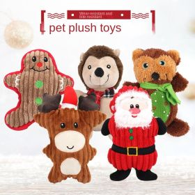 Christmas pet chew toy Pet plush voice toy Christmas molar bite-resistant cute cartoon dog toy (Color: Little snowman)