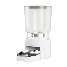 Time Hourglass Pet Automatic Feeding Device Touch Panel Timing and Quantitative Control Food Delivery Without Picking Intelligent Feeding Device (colour: Time Hourglass Feeder - Touch White, Specifications: American standard adapter 110V voltage)