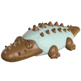 Rubber Kong Dog Toy Small Dog Accessories Interactive Puppy Dog Toothbrush Teeth Cleaning Brushing Stick French Bulldog Toys (Color: Crocodile Coffee)