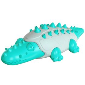 Rubber Kong Dog Toy Small Dog Accessories Interactive Puppy Dog Toothbrush Teeth Cleaning Brushing Stick French Bulldog Toys (Color: Crocodile Blue)
