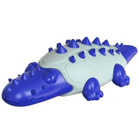 Rubber Kong Dog Toy Small Dog Accessories Interactive Puppy Dog Toothbrush Teeth Cleaning Brushing Stick French Bulldog Toys (Color: Crocodile Dark Blue)