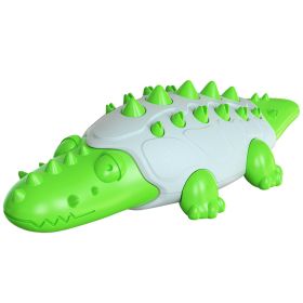 Rubber Kong Dog Toy Small Dog Accessories Interactive Puppy Dog Toothbrush Teeth Cleaning Brushing Stick French Bulldog Toys (Color: Crocodile Green)