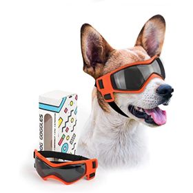 Dog Goggles Small Breed; Easy Wear Small Dog Sunglasses; Adjustable UV Protection Puppy Sunglasses for Small to Medium Dog (Color: Black)