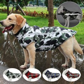 Winter windproof dog warm clothing; dog jacket; dog reflective clothes (colour: Black and white graffiti, size: 3XL)