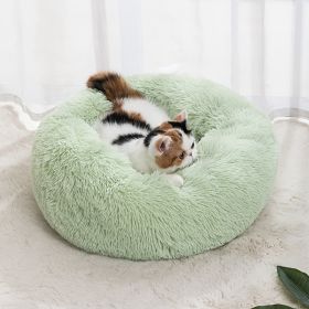 Pet Bed For Dog & Cat; Plush Cat Bed Warm Dog Bed For Indoor Dogs; Plush Dog Bed; Winter Cat Mat (Color: Light Green, size: 40cm/15.7in)