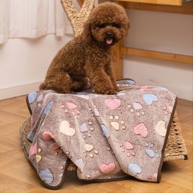 Prt Soft Brown Heart Claw Print Pet Rug For Dog And Cat S 23in*16in M 30in*20in L 41in*30in (Color: Brown - Polyester, size: L)