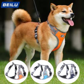 dog Harnesses; Pet Traction Rope Mesh Breathable Big Dog Chest Strap Vest Reflective Dog Rope Spot Wholesale (colour: orange, Specification (L * W): S (6-12 kg))