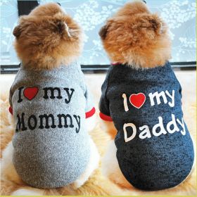 Letter Print Pet Sweater For Dog & Cat; Warm Dog Sweater Soft Cat Sweatshirt; Winter Pet Apparel (Color: Dark Grey, size: M)