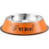 Stainless steel dog bowl; color anti-skid dog bowl; cat bowl
